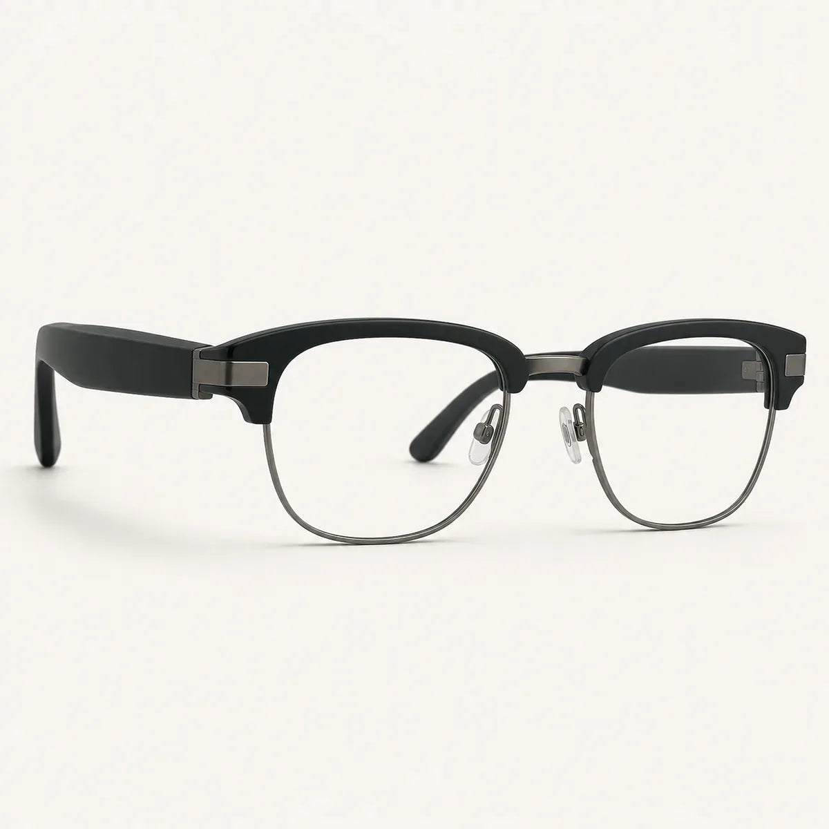 Semi-Rim Clubmaster hearing-enhancement eyewear