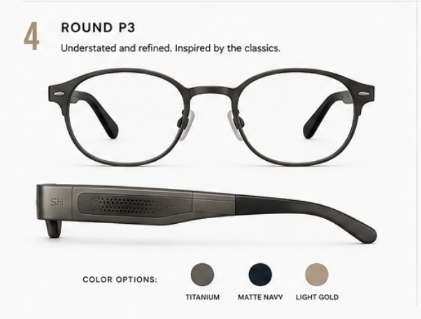 See-Hear Round P3 audio-intelligence eyewear